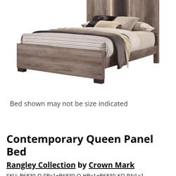 Contemparery Queen Size Bed With Spring Mattress