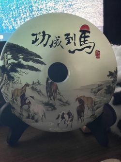 Afghan Jade Disc/donut with 8 Horses - Great For Business 
