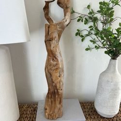 Large Natural Tree Root Sculptural Teak Wood Freeform Art Piece Centerpiece Display Decor Mid Century Modern Minimalist Nature Decor Rustic 