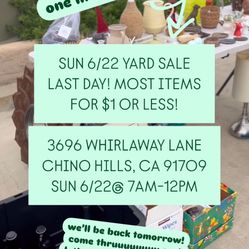 SUN 6/22 YARD SALE GARAGE SALE CHINO HILLS