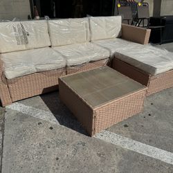 Patio Sectional Outdoor With Table New Comes Fully Assemble 
