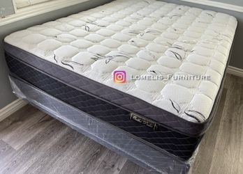 Full Bamboo Plush Comfort Europillow Top 12inch Matres Andboxspring Il!!