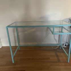Cute teal glass desk