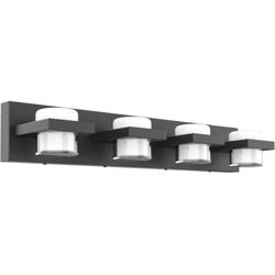  4 Lights Bathroom Light fixtures,Matt Black Modern Bathroom Vanity Light, LED Modern Black Bathroom Wall Lighting Fixtures,Lighting for Bathroom, Mir