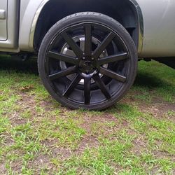 22" DUB wheels and tires