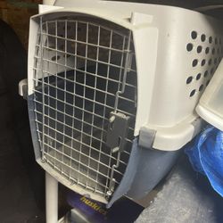 Cat items- Two Covered Litter boxes And Cat Dog Carrier-free