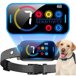Bark Collar for Large Medium Dogs Smart Ultrasonic Dog Bark Collar Deterrent Device Rechargeable Anti Barking Training Collar with Adjustable Ultrason