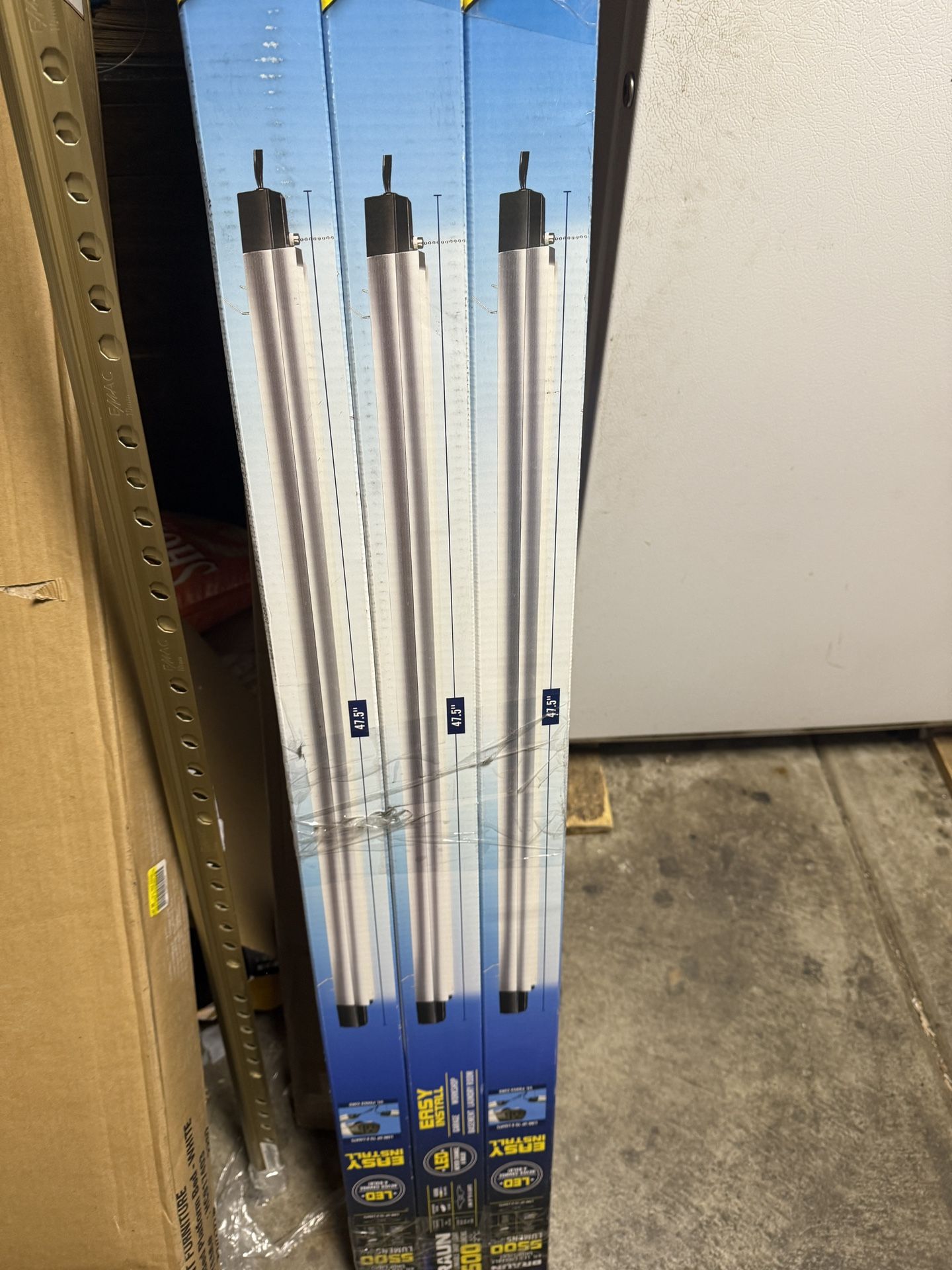 Lot Of 3 BRAUN 5500 Lumen, 4 ft. Linkable LED Hanging Shop Light