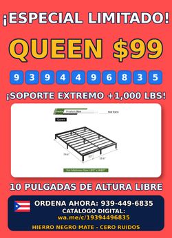 Base para Cama Queen 10 Pulgadas — ¡Especial $99!