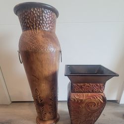 Matching Vase and Trash Can