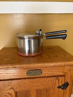 Vintage Revere Ware 4 Qt Stainless Steel Pressure Cooker with Copper Clad Bottom