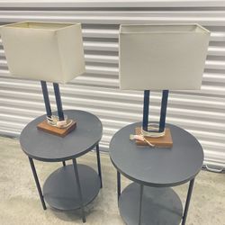 2 tables and 2 lamps