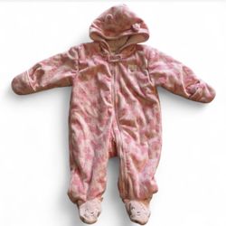 Carter's Baby Girl Hooded Sherpa Snowsuit Size 6M