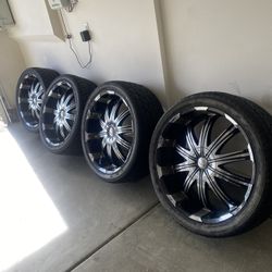 24 Inch Chrome And Black Verde Rims