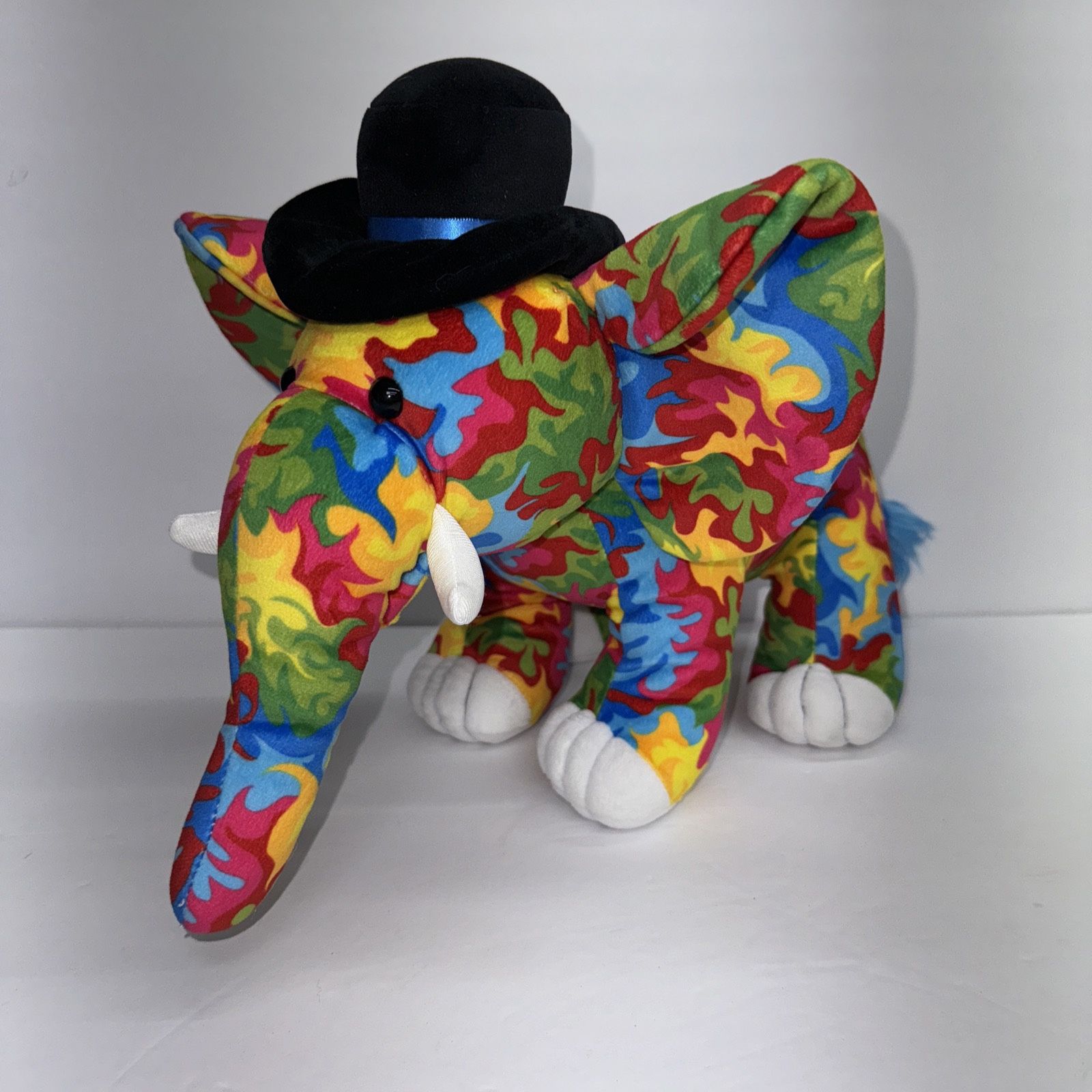 Aurora World Legoland Colorful Elephant Plush Stuffed Animal with/ Black Top Hat