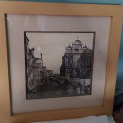 Two Vintage Venice Italy Prints of Venice  Canals and Architecture 