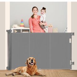 71" Retractable Baby Gates with Reinforced Strip Design to Prevent Crawling Through