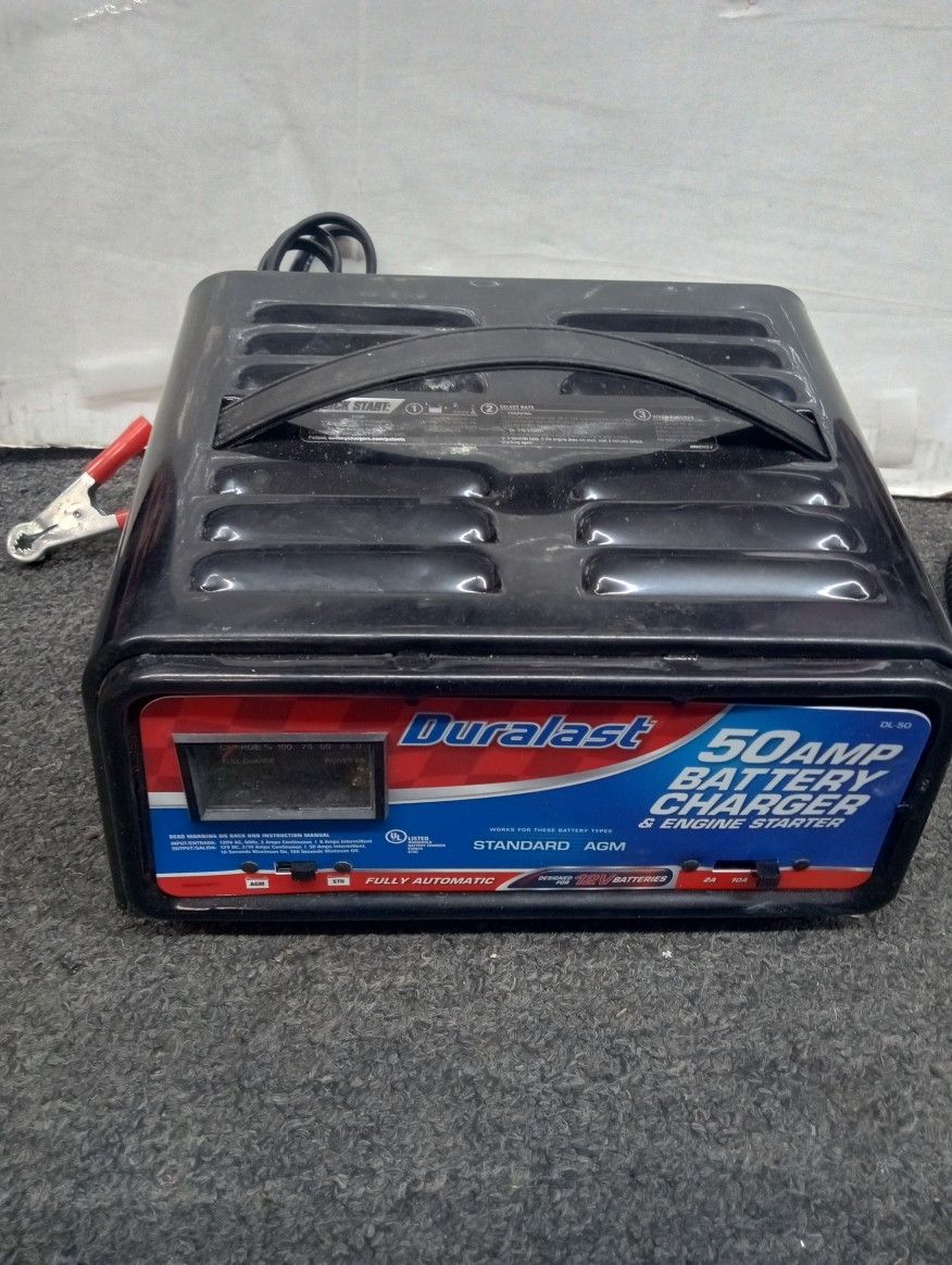 Duralast 50 amp battery charger and engine starter