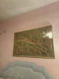 PARIS City Vintage Antique Map Frame 