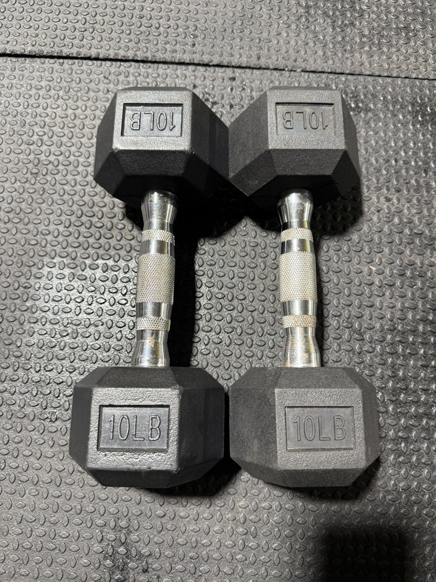 Set of 10 Lb Hex Dumbbells