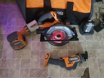 💥 RIDGID 18V Cordless 3-Tool Kit (2 BRUSHLESS Saws) – Blade, Battery & Charger INCLUDED! 💥