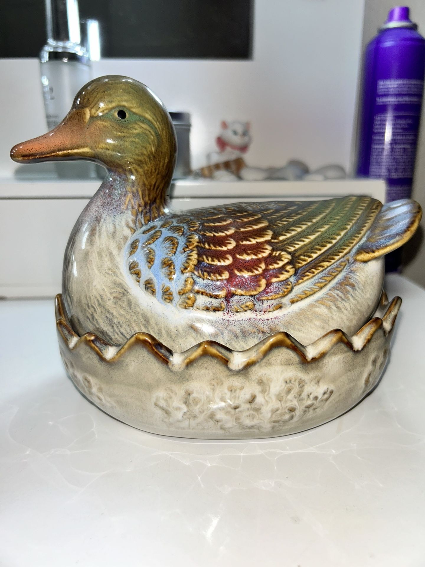 Vintage Mallard Duck On Nest