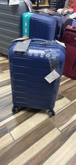Navy Blue Hard Shell Spinner Carry-On Luggage