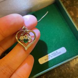 White Gold Necklace Diamond Emerald