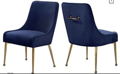 Meridian Furniture Collection.Owen Modern 2 Chairs.navy Blue Contemporary