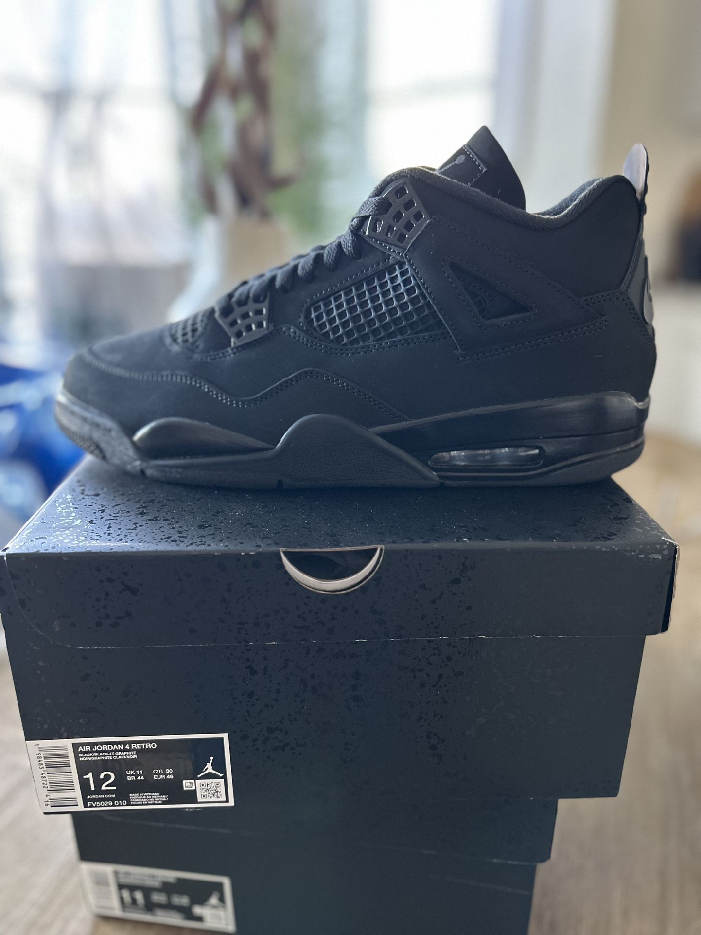 Jordan Retro 4 Black Cat Size 12