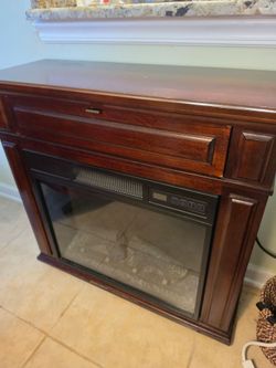 Electric Fireplace with Wood Mantel Cabinet