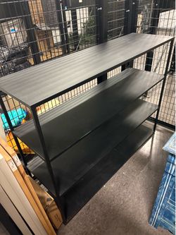 Black Metal 3-Tier Console / Storage Shelf – 48”