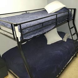 Black Heavy Duty Twin over Full Metal Bunk Bed