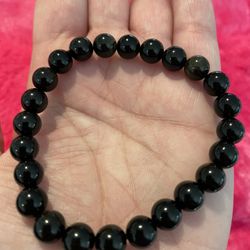 Black Obsidian With Gold Sheen Stone Bracelets