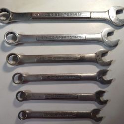 Vintage Craftsman Combination Wrench Lot Of 6 USA