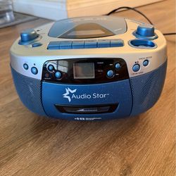 AudioStar 5050ULTRA CD Cassette Player Boombox USB Recording AM/FM Tested Works
