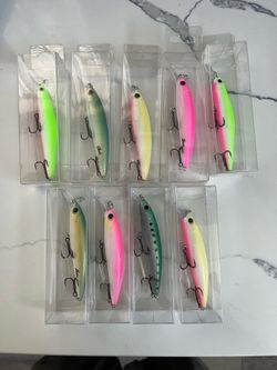 Custom Jerkbait Fishing Lures for Halibut, Striper, Seabass