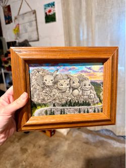 Pokémon Mount Rushmore Original Acrylic Painting