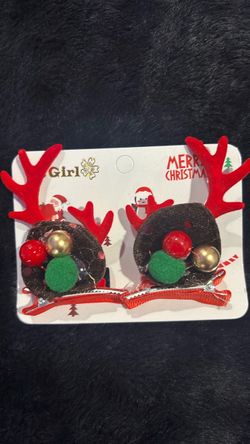 Christmas Reindeer Antler Hair Clips Set