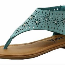 Girls Sandals American Eagle AE Cage Blue Hooded Flat Zipper Shoes-size 12