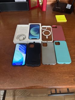 Unlocked Apple iPhone 12 with Cases and Box