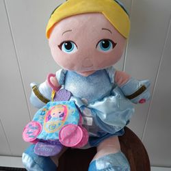 New* 24inch Baby Cinderella Disney Plush Plays Melody And Has  Baby Crinkle Book 