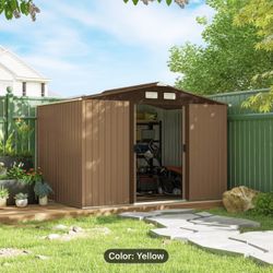 $350!!!  Metal Storage Shed in box Approximately 9’x6’  with base kit and sliding doors