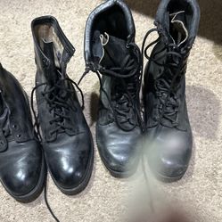 Military  7 W Boots Army Black Punk  2 Pairs  Shoes 