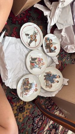 Norman Rockwell 5 Plate Set