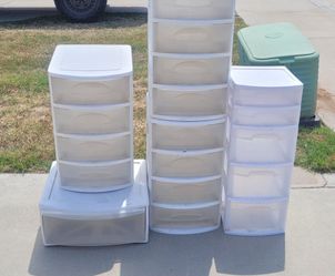 Plastic storage drawers