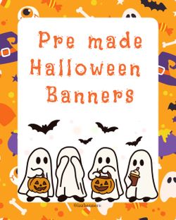 Premade Halloween Banners Hand Painted Design
