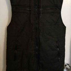 MENS BUCKLE BLACK MOTO VEST SIZE MEDIUM 