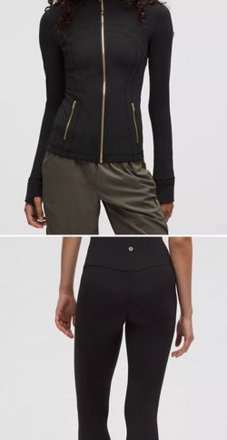 Lululemon Black Define Jacket With Gold Zipper & Black Align Leggings