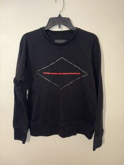 Mens Rag & Bone Diamond Print Crewneck Sweater Size Small 